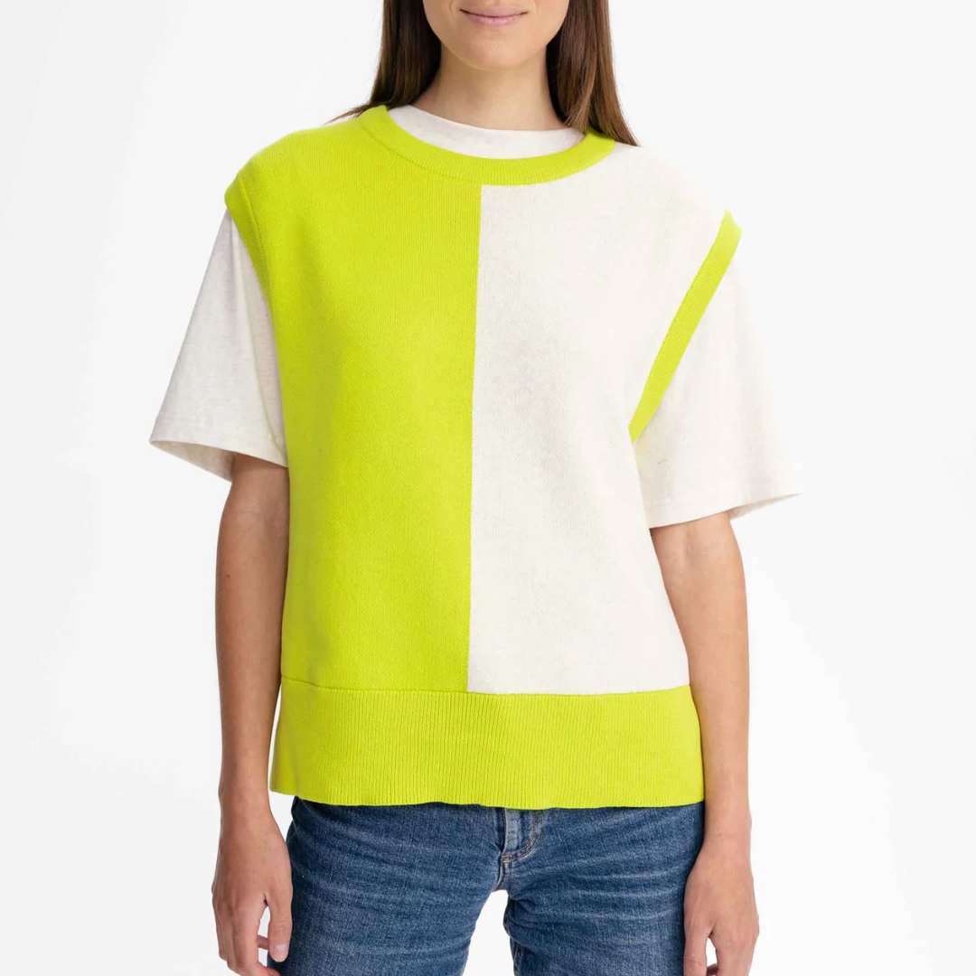 MELA Jacquard kootud vest JAMUNA kiivi/kreem